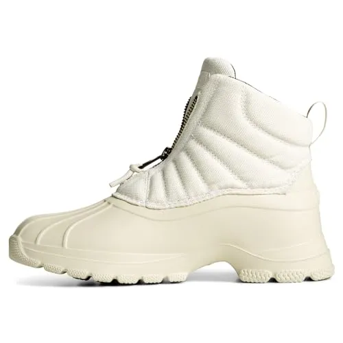Sperry Women's Duck Float Zip Seacycled Snow Boot, Ivory, 7
