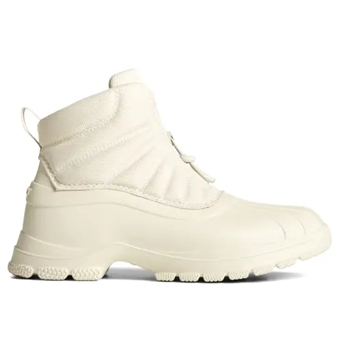 Sperry Women's Duck Float Zip Seacycled Snow Boot, Ivory, 7