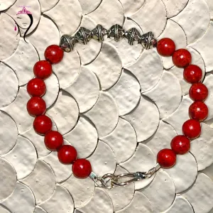 Sponge Coral & Sterling Silver Bracelet #18101