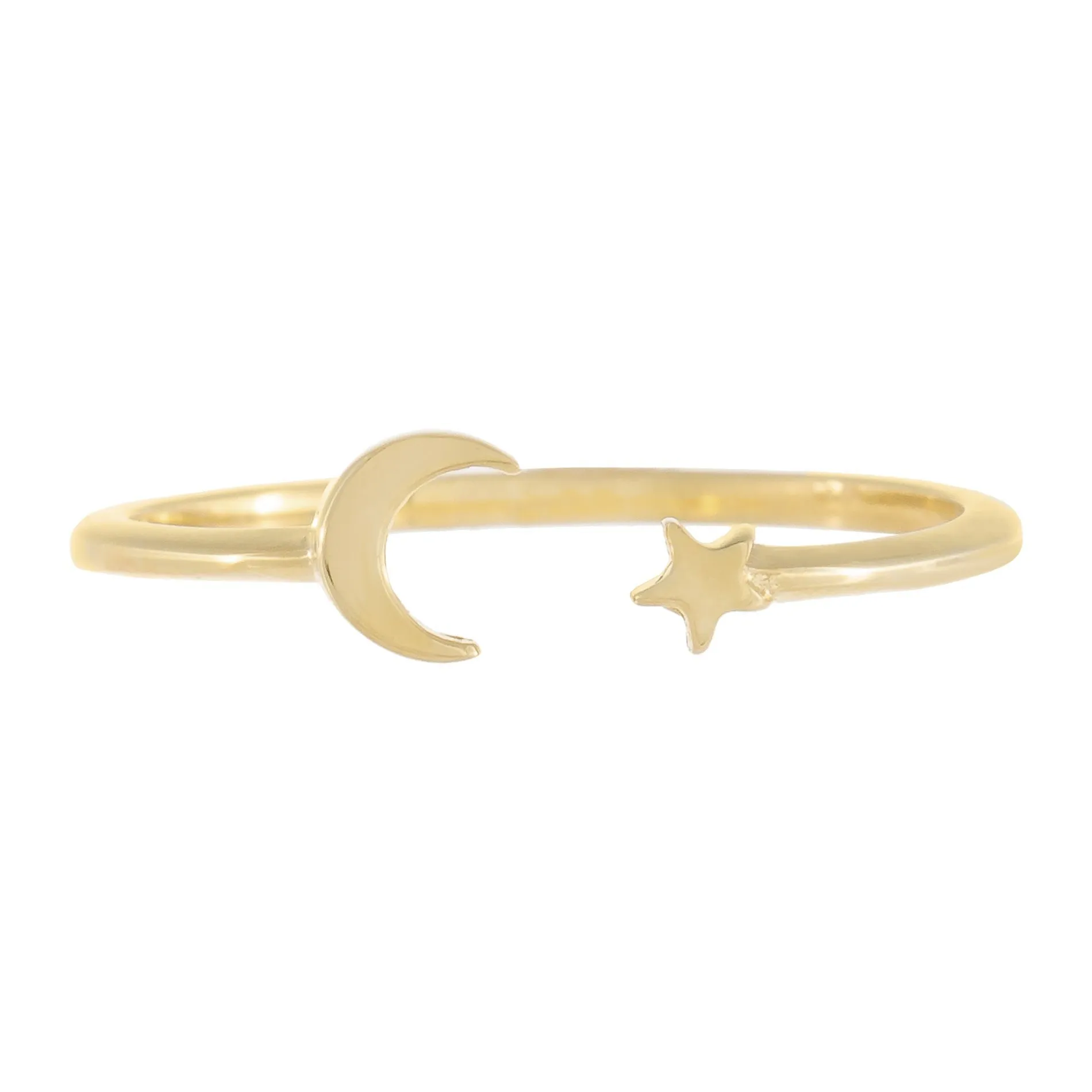 Star X Moon Ring 14K