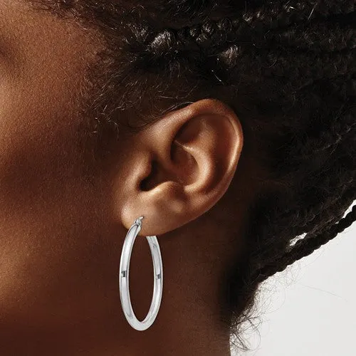 Sterling Silver 3mm Hoop (13mm - 55mm) Earrings