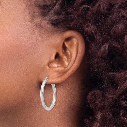 Sterling Silver 3mm Hoop (13mm - 55mm) Earrings