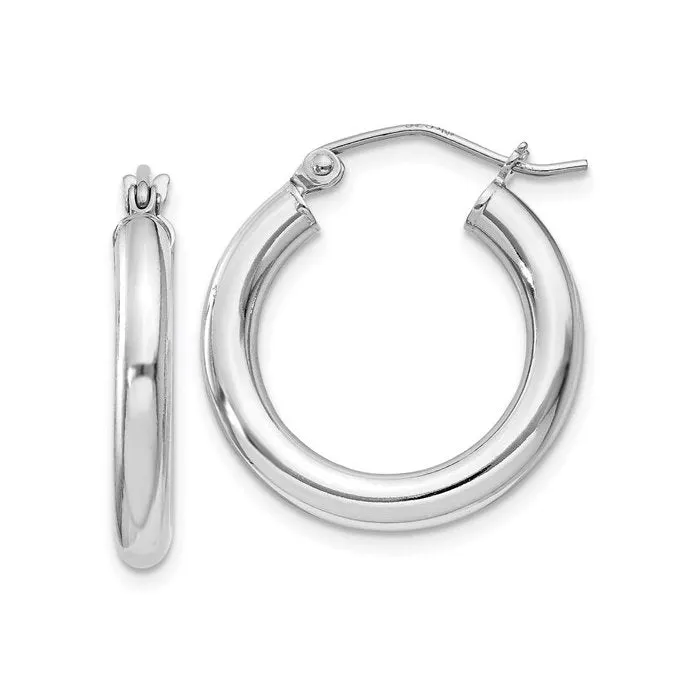 Sterling Silver 3mm Hoop (13mm - 55mm) Earrings