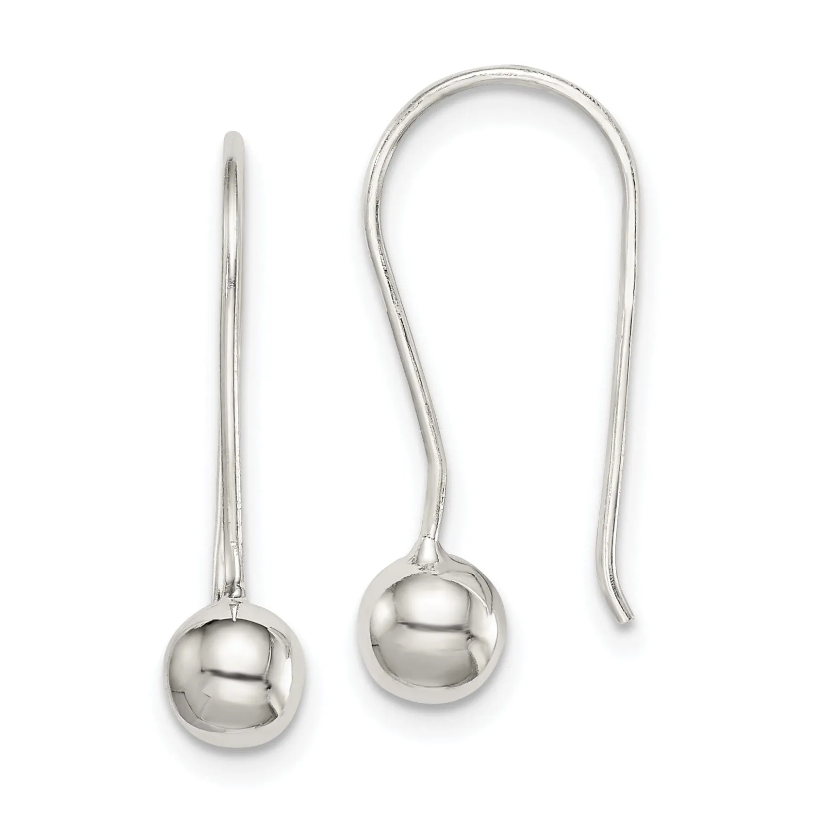 Sterling Silver 5MM Ball Hook Back Earrings