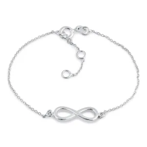 Sterling Silver 7.3mm x19.5mm Infinity Bracelet