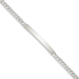 Sterling Silver Curb Link ID 7.50 inch Bracelet