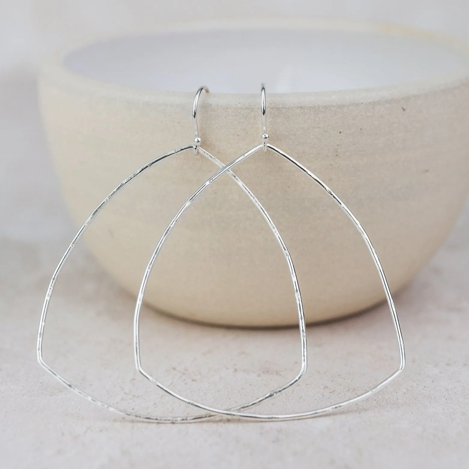 Sterling Silver Geo Triangle Hoop Earring