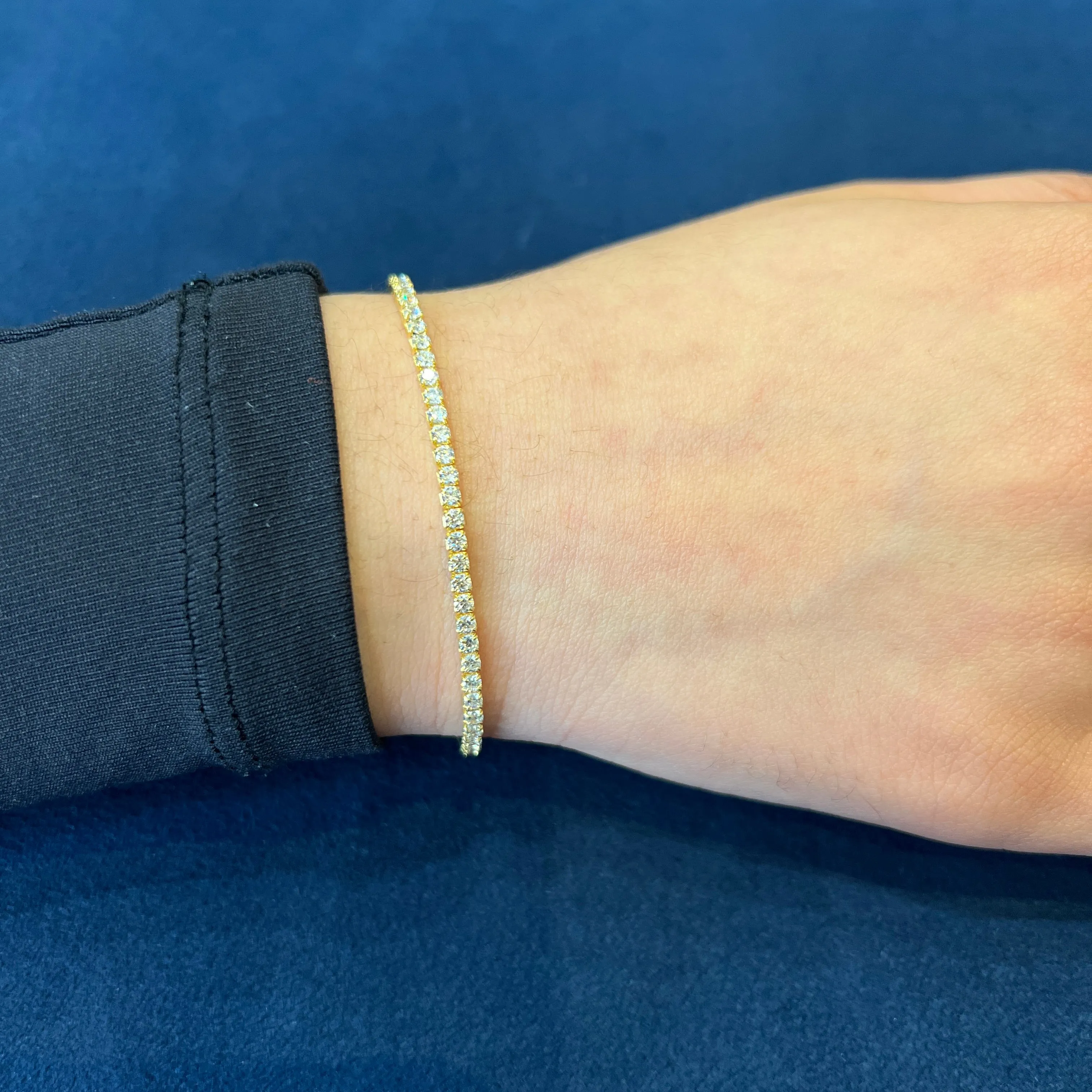 Sterling Silver Gold Plated Adjustable CZ Bracelet