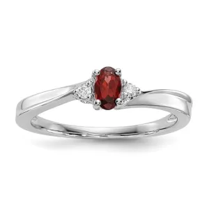 Sterling Silver Oval Gemstone & Diamond Birthstone Rings