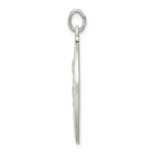Sterling Silver Polished Saint Joseph Oval Medal Pendant 27mm