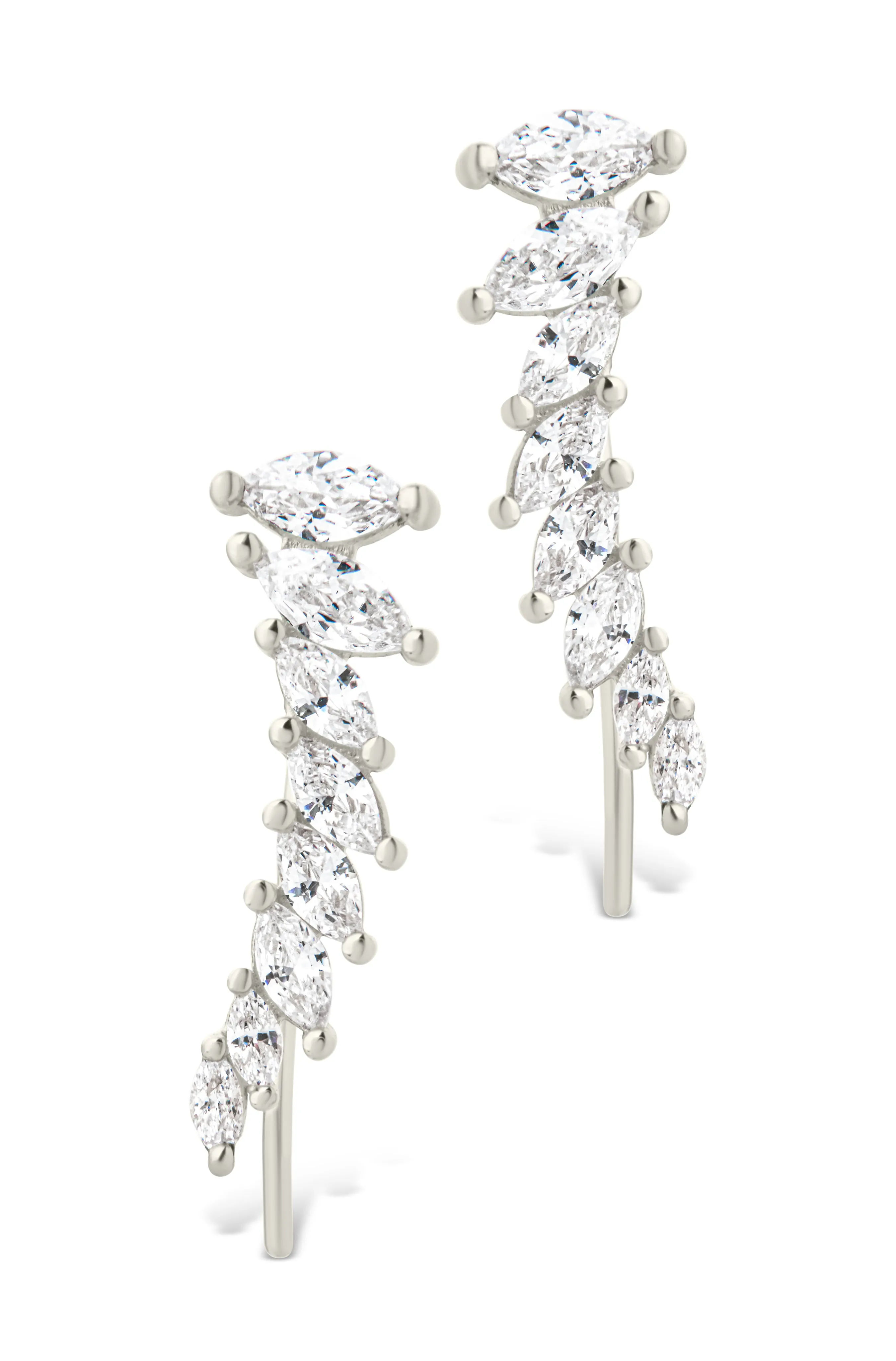 Sterling Silver Skye CZ Threader Crawler Earrings