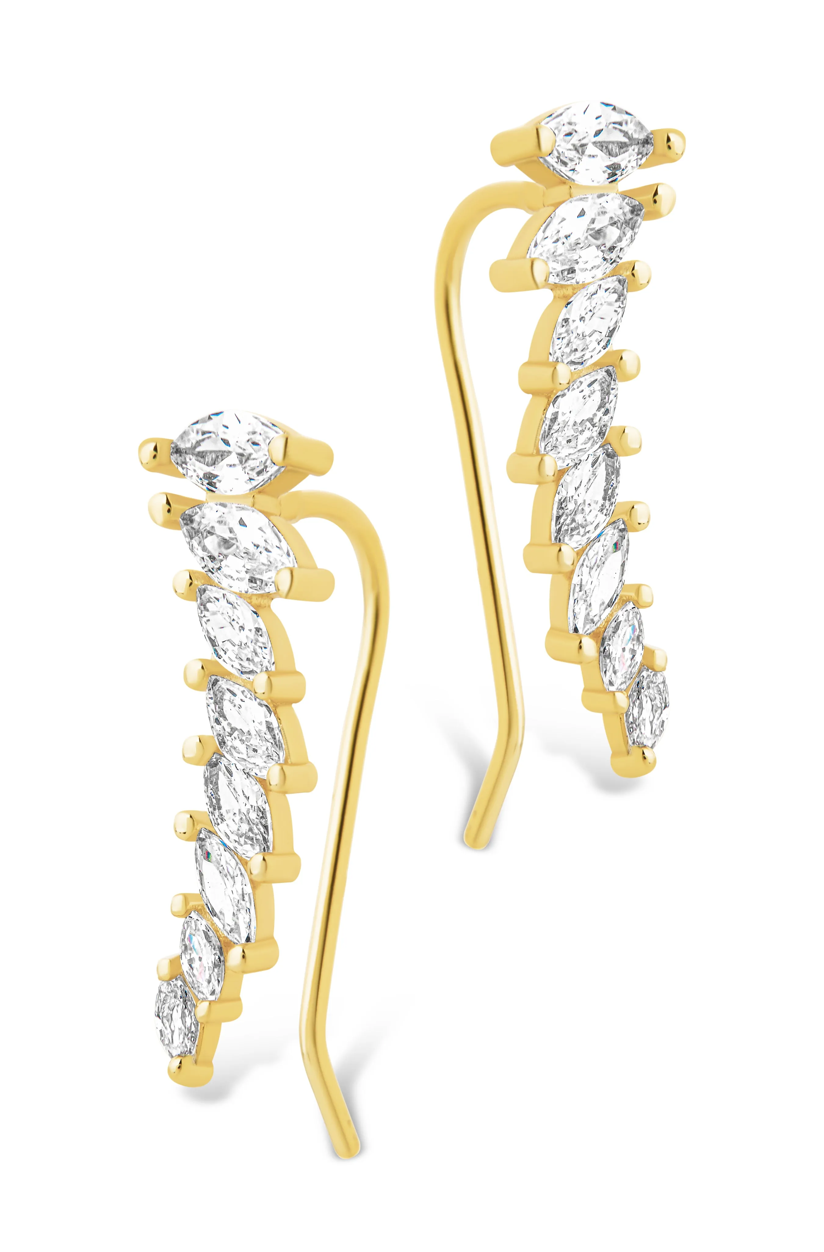 Sterling Silver Skye CZ Threader Crawler Earrings