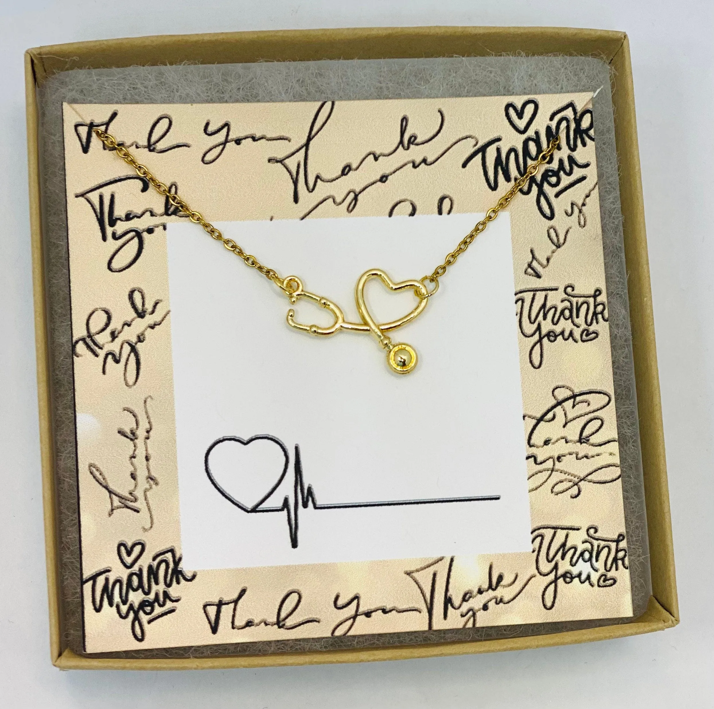 Stethoscope necklace, Gift for nurse, nurse gifts, gifts for nurses, RN gift, RN necklaces, healthcare worker gift, gift for her, thank you