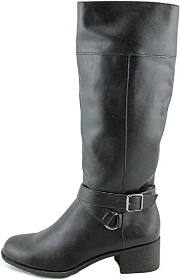 Style & Co. Womens Vedaa Faux Leather Riding Boots Black 5 Medium (B,M)