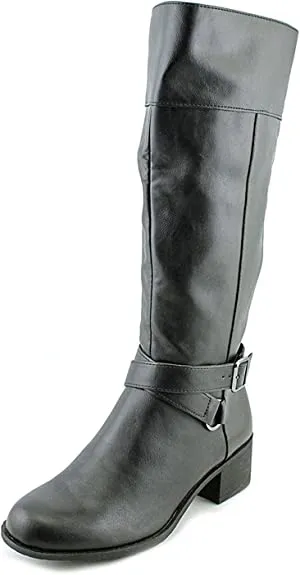 Style & Co. Womens Vedaa Faux Leather Riding Boots Black 5 Medium (B,M)