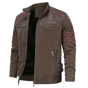 Stylish and durable men's leather motorcycle jacket