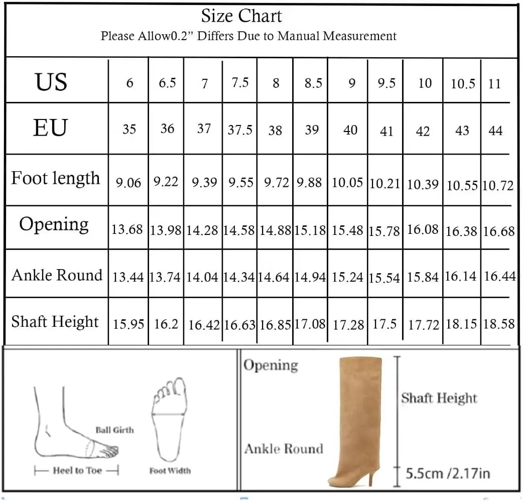 Suede Boots Wide Calf Boots with Slim High Heels Square Toe Stiletto Boots Straight Tall Boots