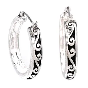 Swirly Georgian Fashion Pattern Huggie Earrings