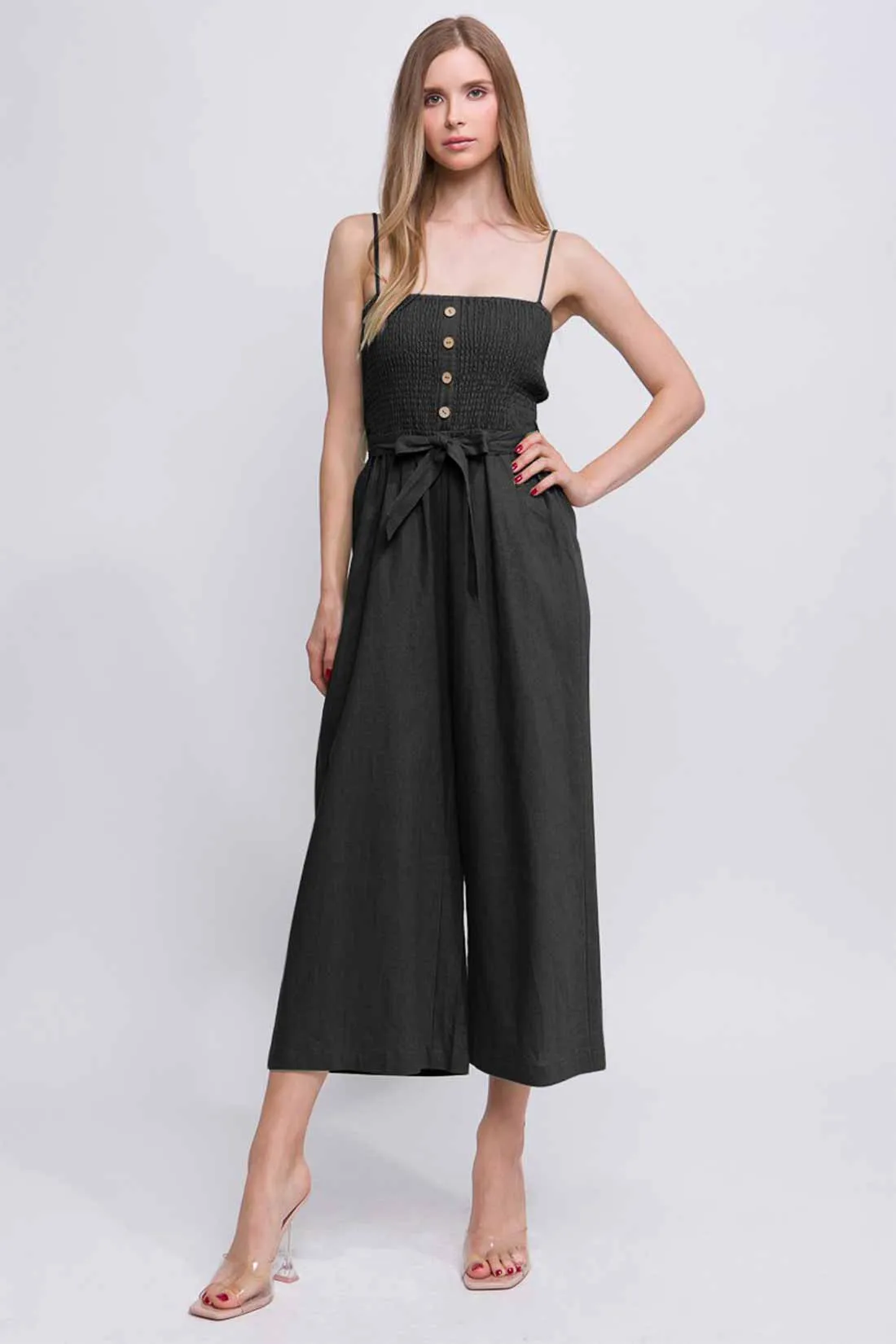 Taylor Black Linen Jumpsuit