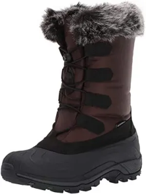 TECS 10in Warm Winter Boots for Women, Lightweight, Insulated, Non Slip, Insulated Felt Liner and Waterproof, Brown 8 M US