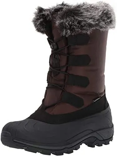TECS 10in Warm Winter Boots for Women, Lightweight, Insulated, Non Slip, Insulated Felt Liner and Waterproof, Brown 8 M US