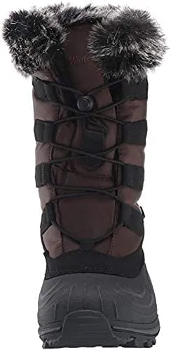 TECS 10in Warm Winter Boots for Women, Lightweight, Insulated, Non Slip, Insulated Felt Liner and Waterproof, Brown 8 M US