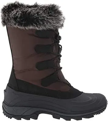 TECS 10in Warm Winter Boots for Women, Lightweight, Insulated, Non Slip, Insulated Felt Liner and Waterproof, Brown 8 M US