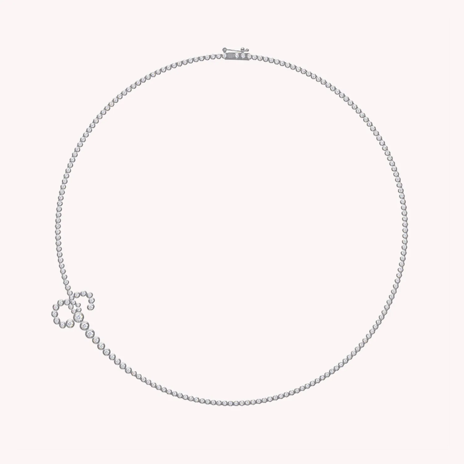 Tennis Necklaces Bezel Set In White Cubic Zirconia