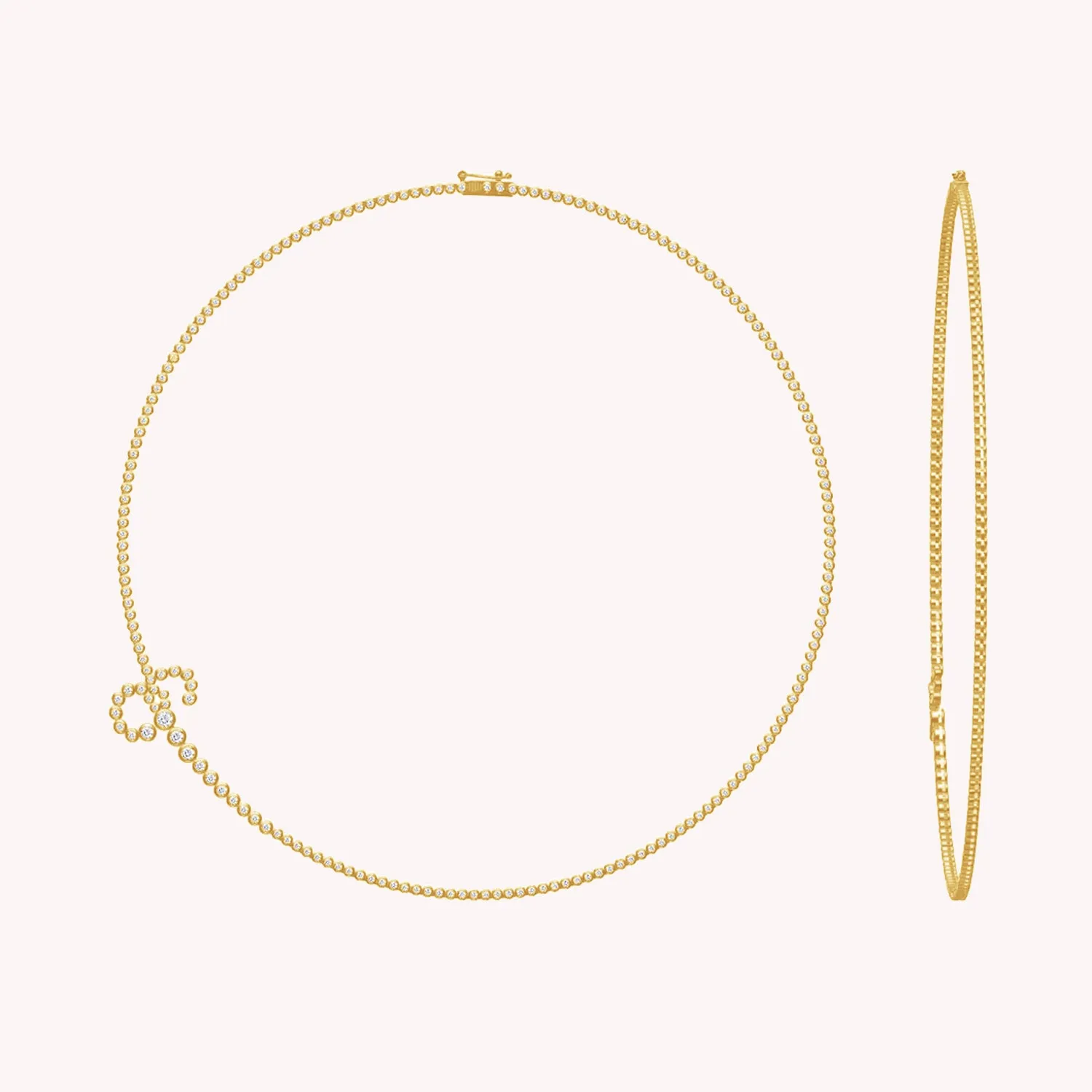 Tennis Necklaces Bezel Set In White Cubic Zirconia