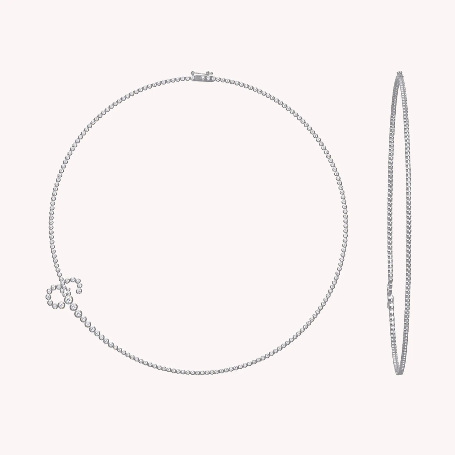 Tennis Necklaces Bezel Set In White Cubic Zirconia