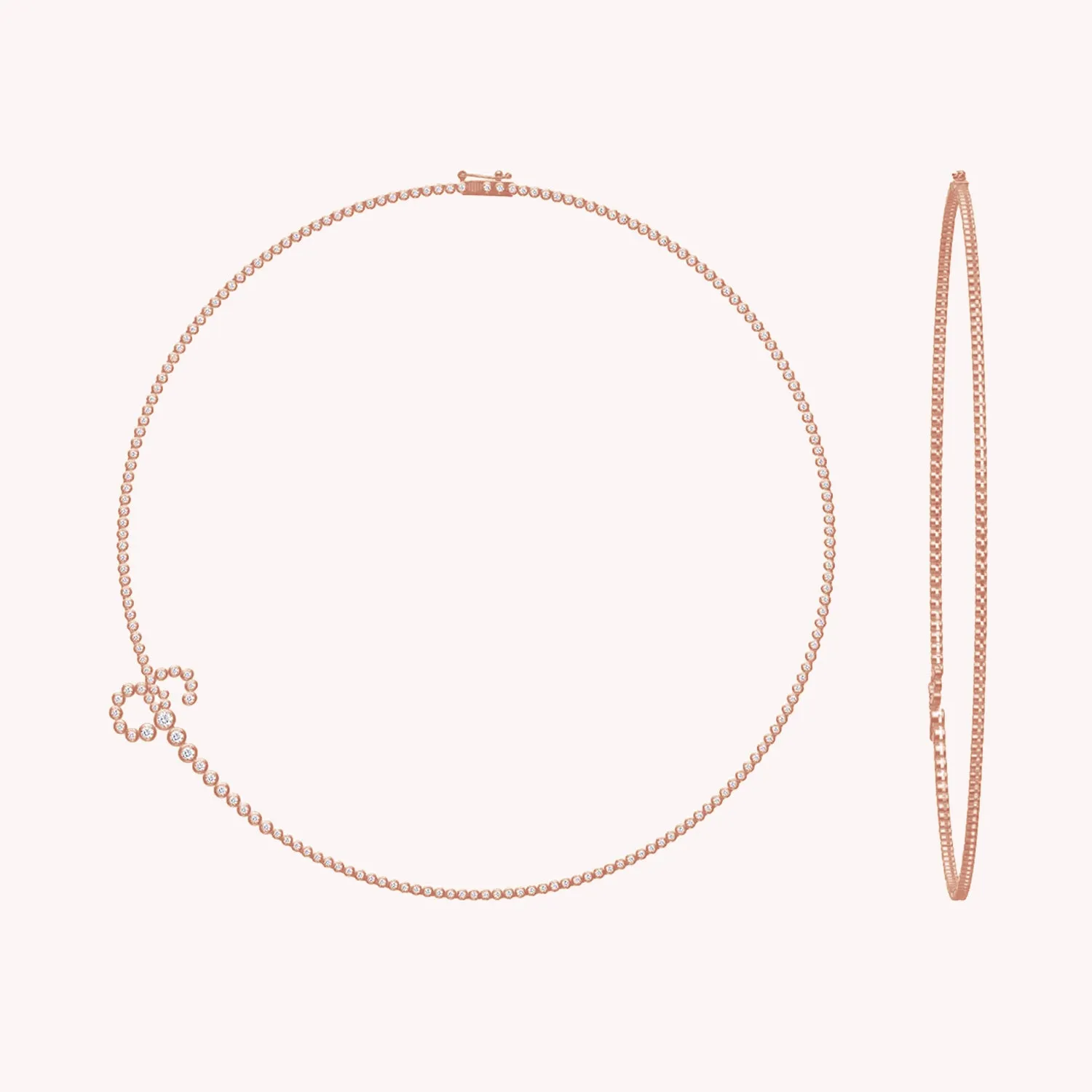 Tennis Necklaces Bezel Set In White Cubic Zirconia