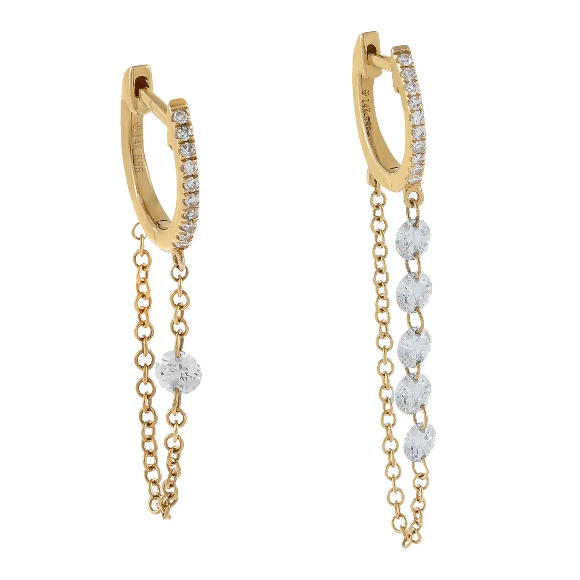 The Floating Diamond Earring Combo Set 14K