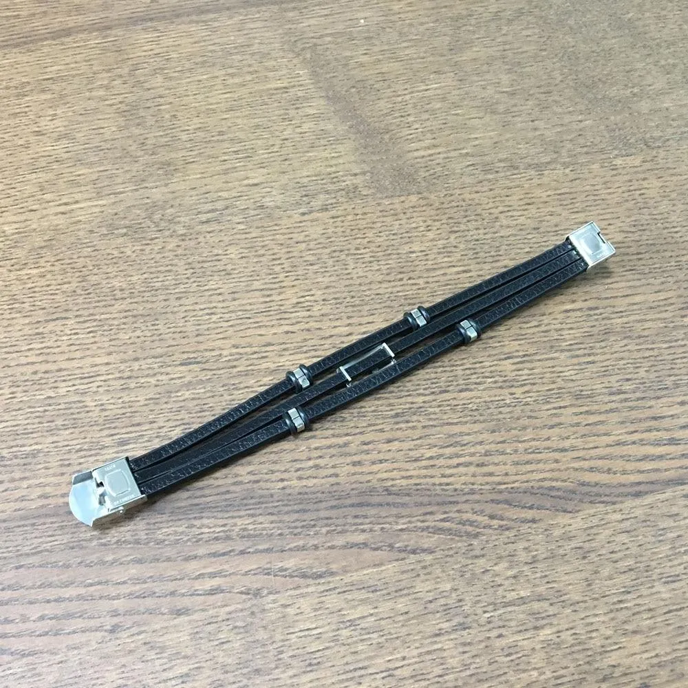 Trendy Genuine Leather Stainless Steel Holy Cross Bracelets for Men, Triple Layer Wristband, Anniversary Jewelry Gift