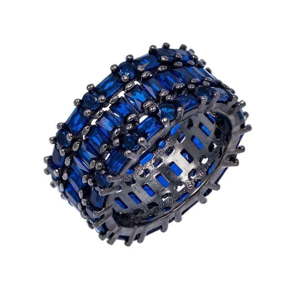 Triple Row Baguette Stone Ring