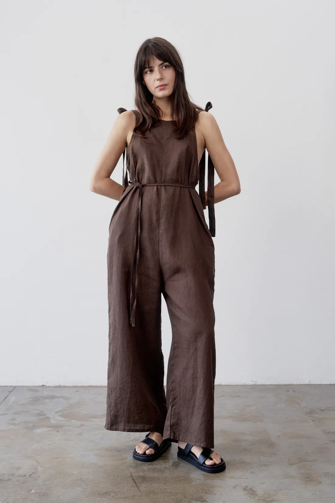 Turner Linen Jumpsuit Cacao