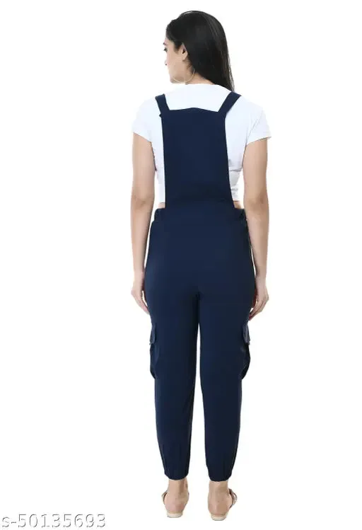 Urbane Elegant Pretty Designer Women Pretty Trendy Stylish Latest And Fashionable Full Length Stripe Navy Blue Stretchable Jumpsuits Dungaree SMLXL