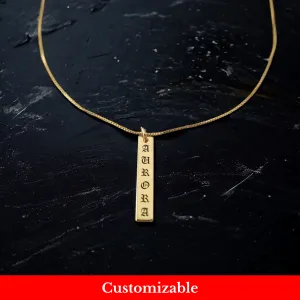 Vertical Obelisk: Personalized Gothic Vertical Pendant Necklace