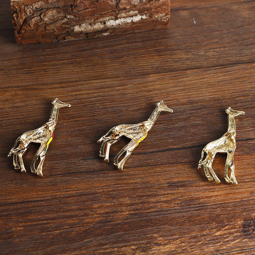 Vibrant Giraffe Alloy Brooch Pin 3 Pack