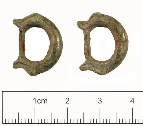 Viking belt buckle with animal heads