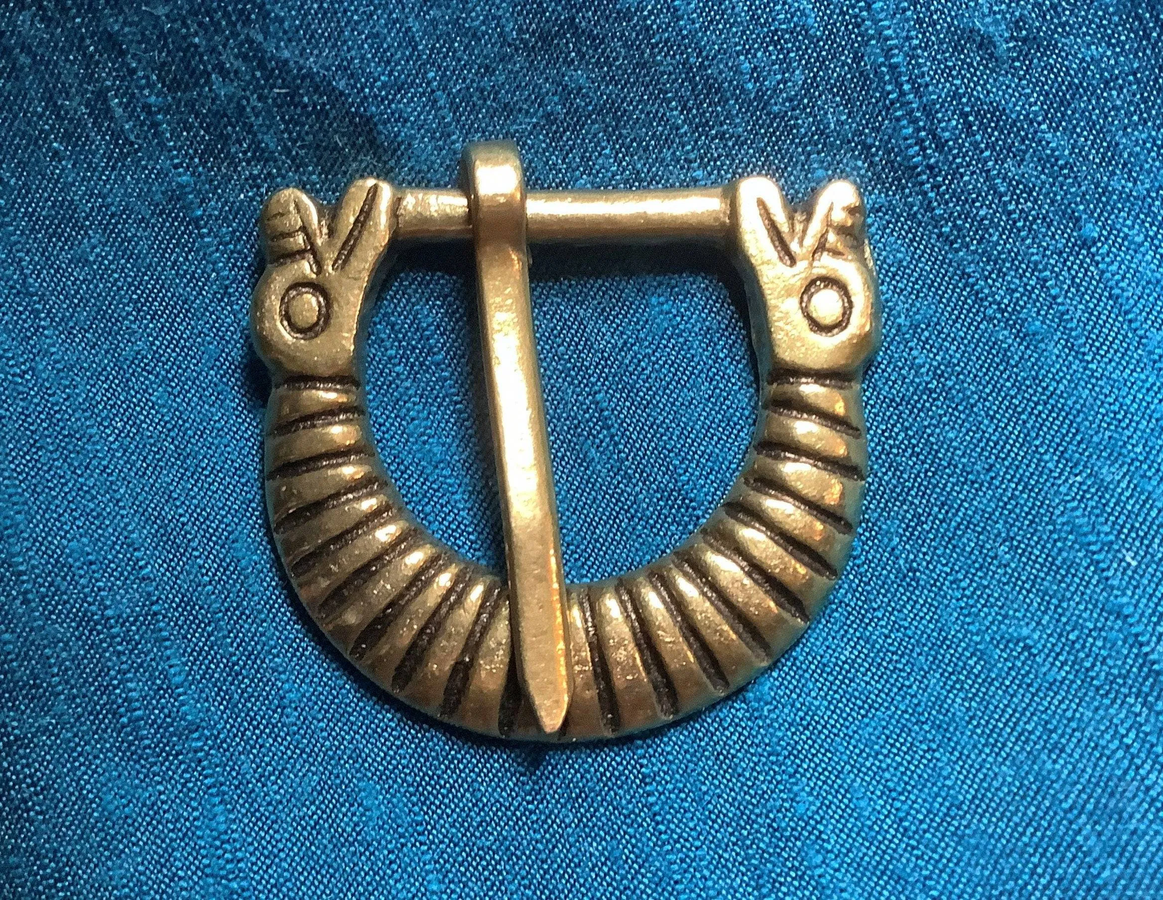 Viking belt buckle with animal heads