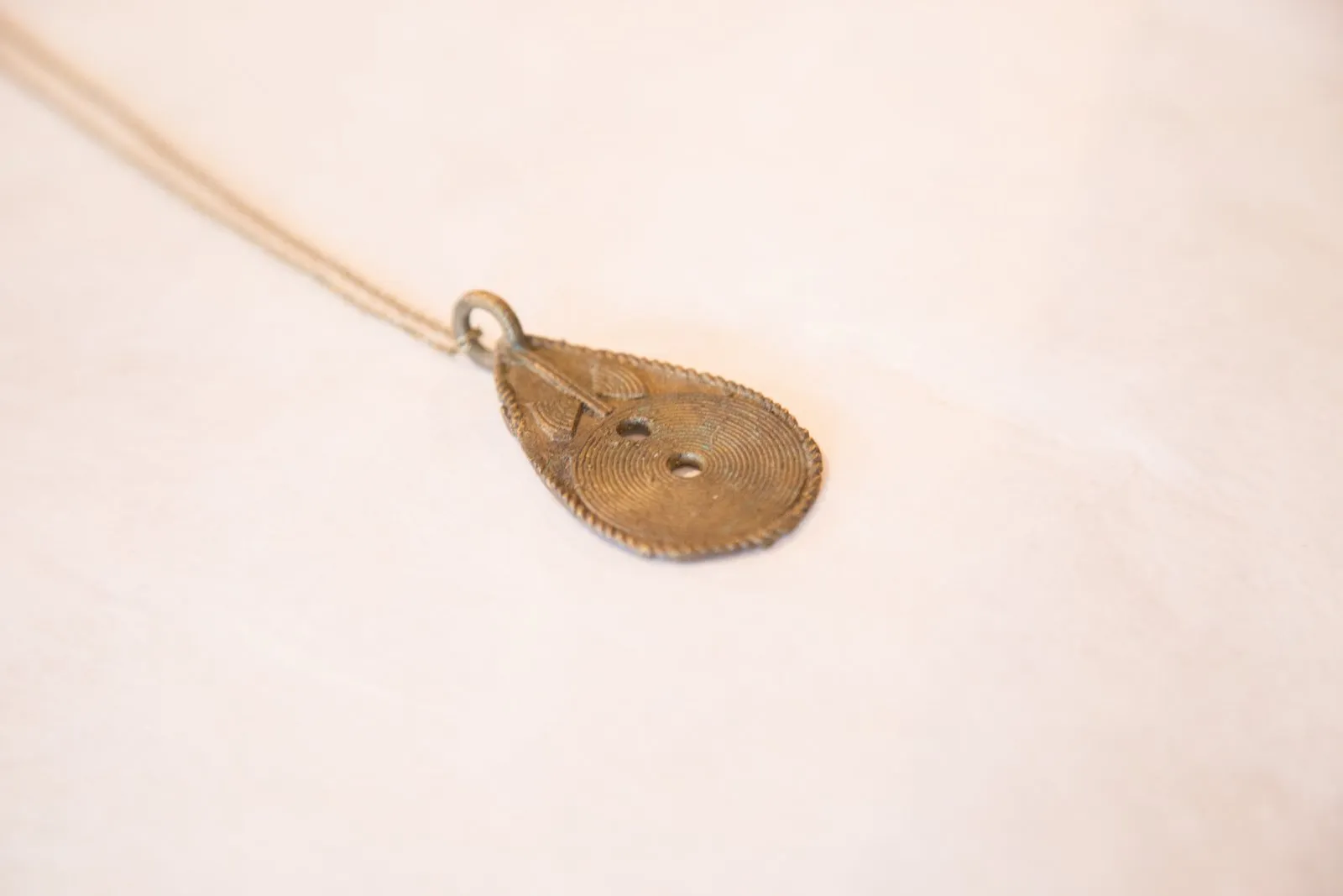 Vintage African Teardrop Pendant Necklace
