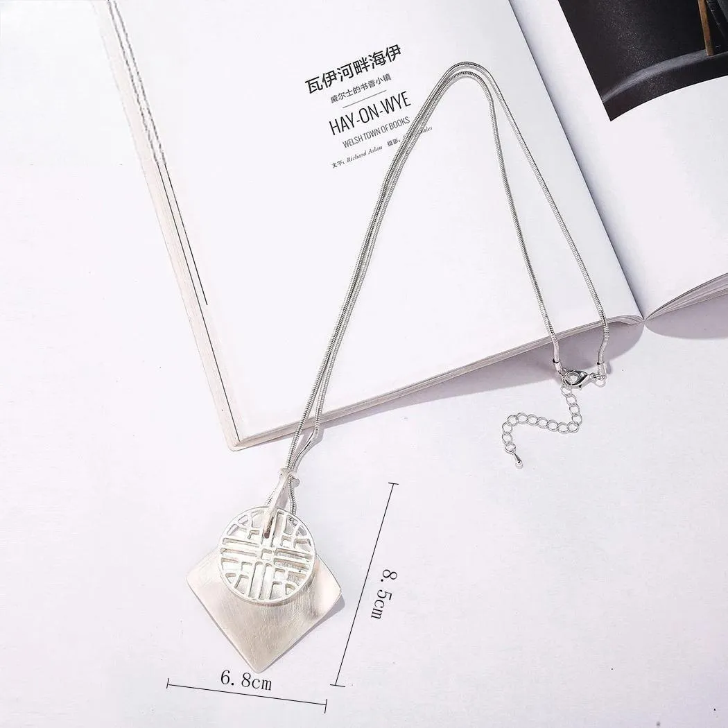 Vintage Long Chains Suspension Pendants Ethinc Necklace