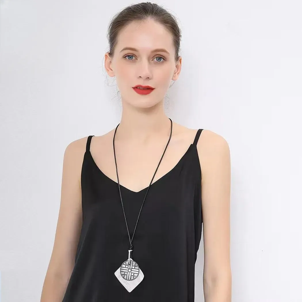 Vintage Long Chains Suspension Pendants Ethinc Necklace