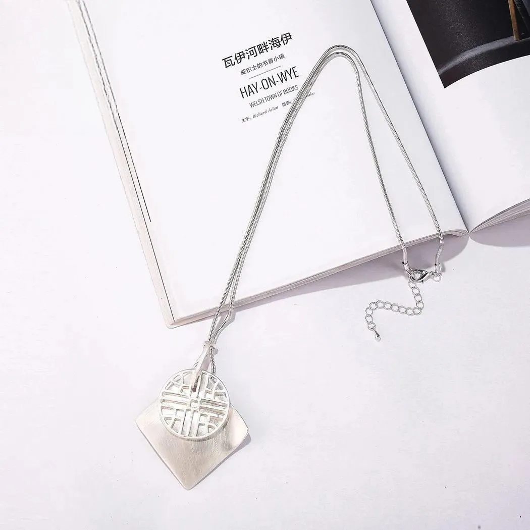 Vintage Long Chains Suspension Pendants Ethinc Necklace