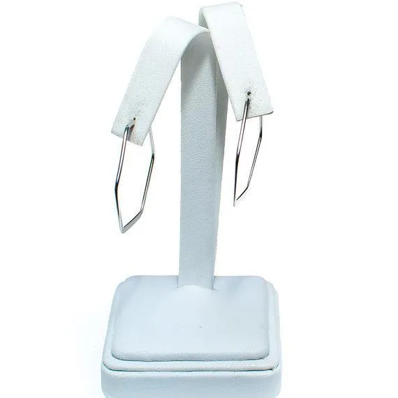 Vintage Silver Hexagon Hoop Earrings