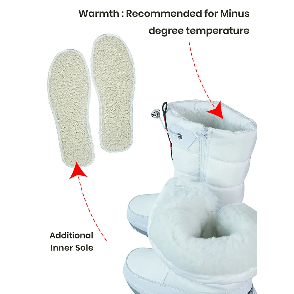 White Angel, High Rise Waterproof Winter Snow Boots for Women for minus temperature