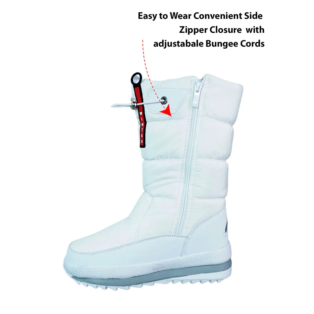 White Angel, High Rise Waterproof Winter Snow Boots for Women for minus temperature