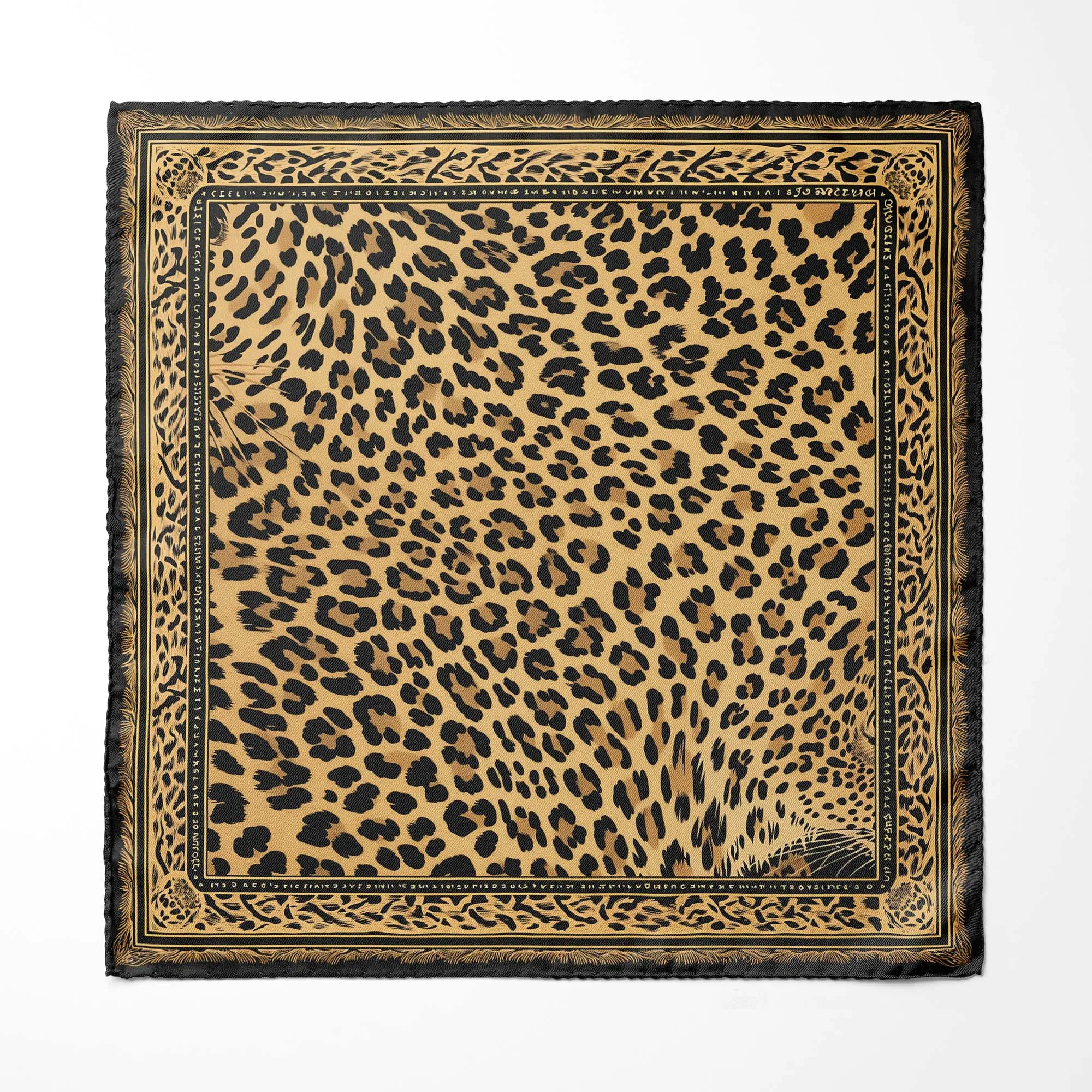 WILD ANIMAL SILK ASCOT WITH LAPEL PIN AND POCKET SQUARE