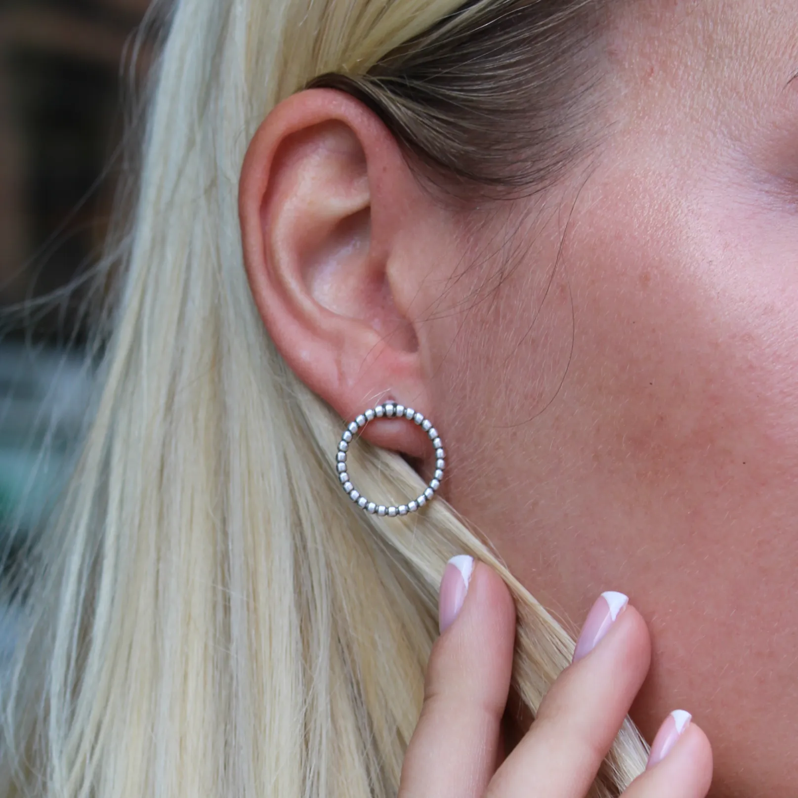 Willow Stud Earrings, Silver