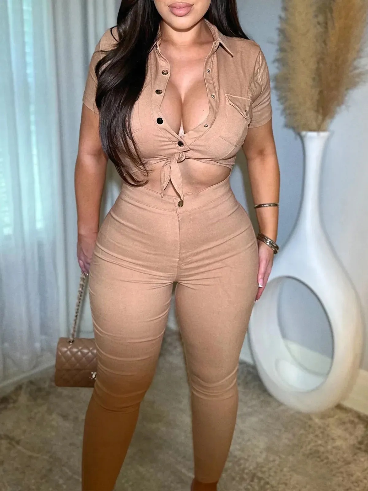 Women Skinny One Piece Romper Denim Jumpsuit